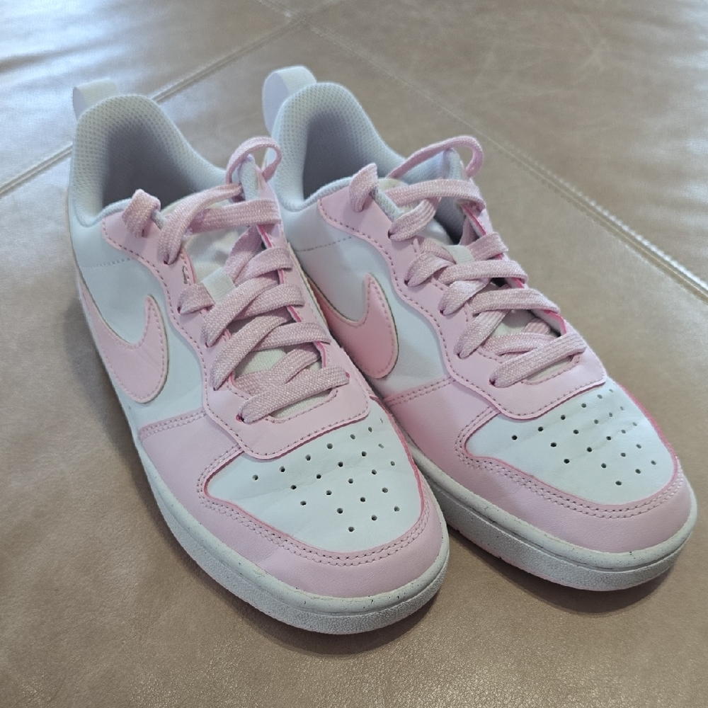 Girl Nike Pastel Pink and White Athletic Shoes